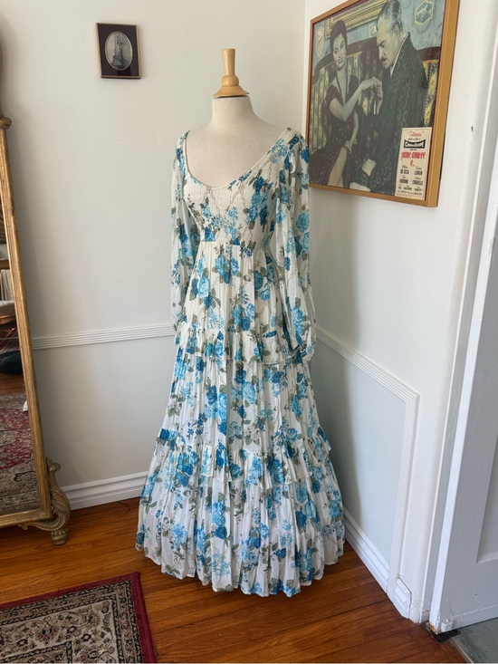 Spell Dresses & Skirts - Spell Floral Maxi Dress with Blue Print